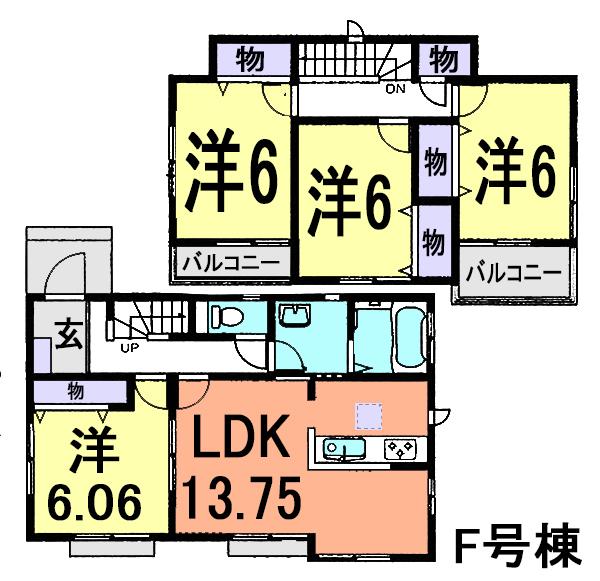 Floor plan. (F Building), Price 25,800,000 yen, 4LDK, Land area 120.55 sq m , Building area 92.73 sq m