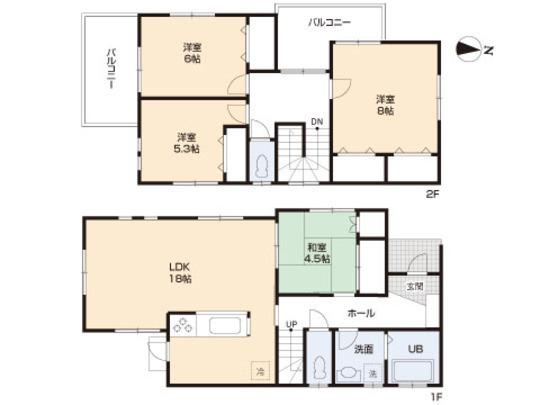 Floor plan. 35,900,000 yen, 4LDK, Land area 123.4 sq m , Building area 105.16 sq m floor plan