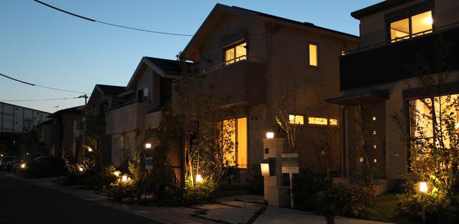 Cityscape Rendering. Crime prevention in town lighting by LED lighting ・ Ensure safety