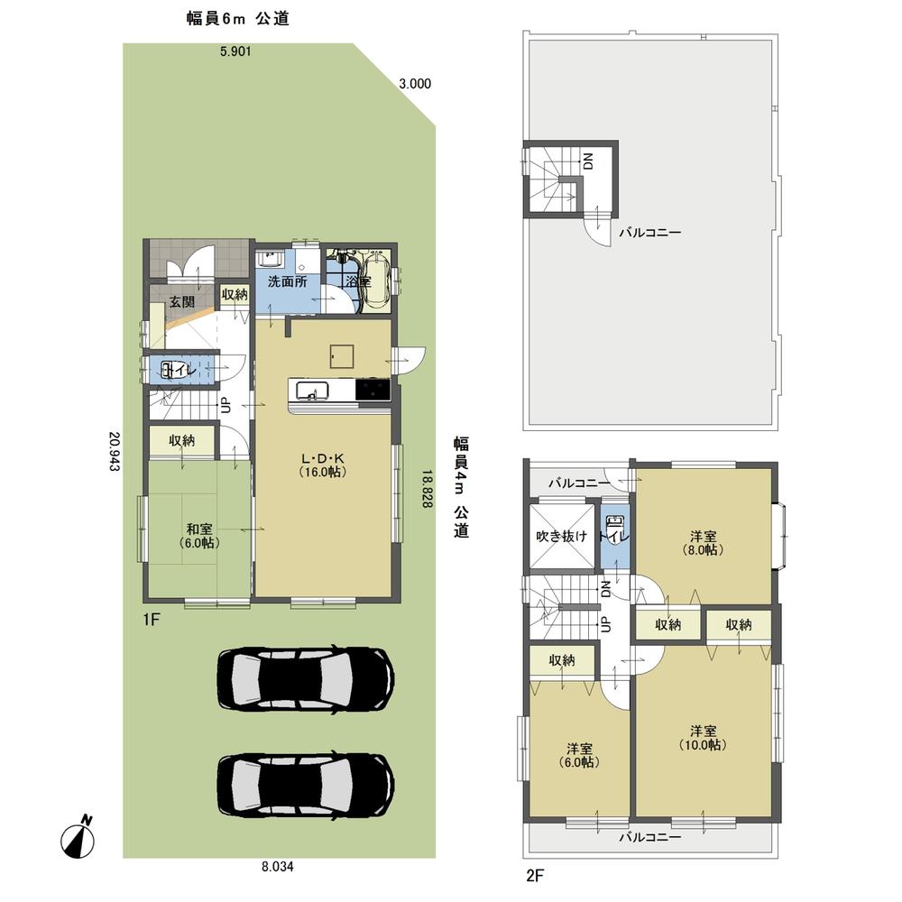 Floor plan. Price 44,800,000 yen, 4LDK, Land area 165.94 sq m , Building area 111.79 sq m