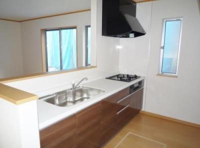 Kitchen. System kitchen With under-floor storage