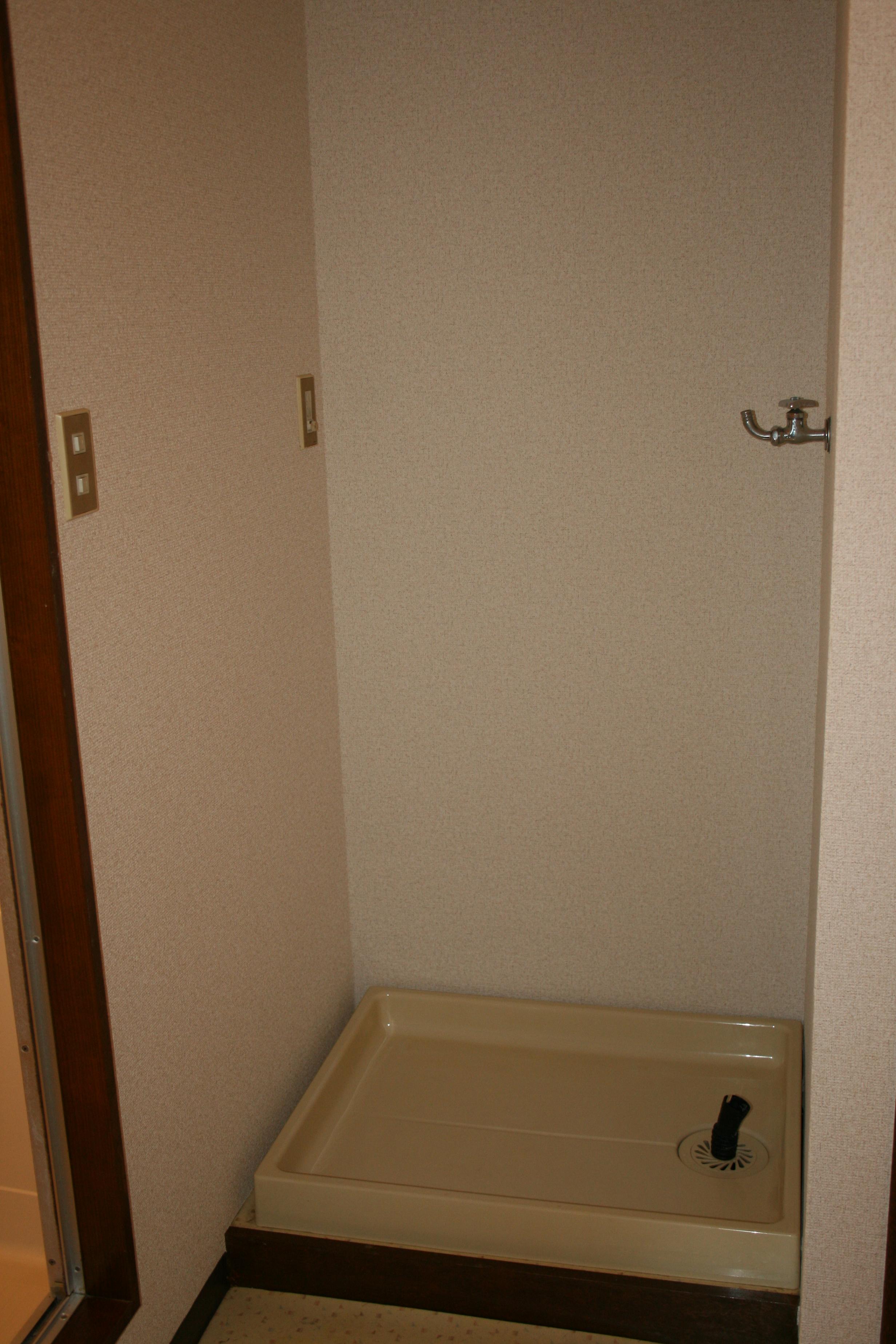 Washroom. Washing machine in the room