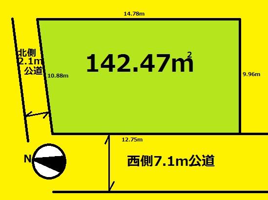 Compartment figure. Land price 15.9 million yen, Land area 142.47 sq m
