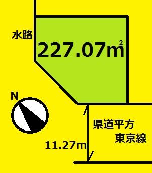 Compartment figure. Land price 14.8 million yen, Land area 227.07 sq m