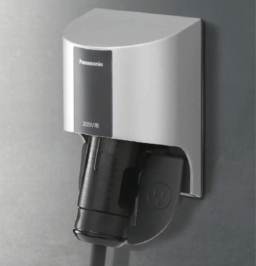 Other.  [EV charging outdoor outlet (for 200V)] More and more popular in the future has been equipped with a charging system for electric vehicles and plug-in hybrid vehicle that is expected. Easy to plug connection of the charging cable, It will be locked only by inserting the outlet. (Same specifications)