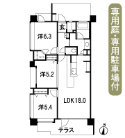 Floor: 3LDK + SIC + WIC, the occupied area: 75.06 sq m