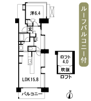 Floor: 1LDK + loft + SIC + WIC, the area occupied: 53.5 sq m