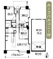Floor: 2LDK + S + loft + WIC, the occupied area: 71.82 sq m