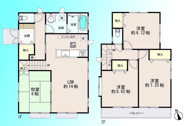 Floor plan. 28.8 million yen, 4LDK, Land area 108.67 sq m , Building area 94.19 sq m