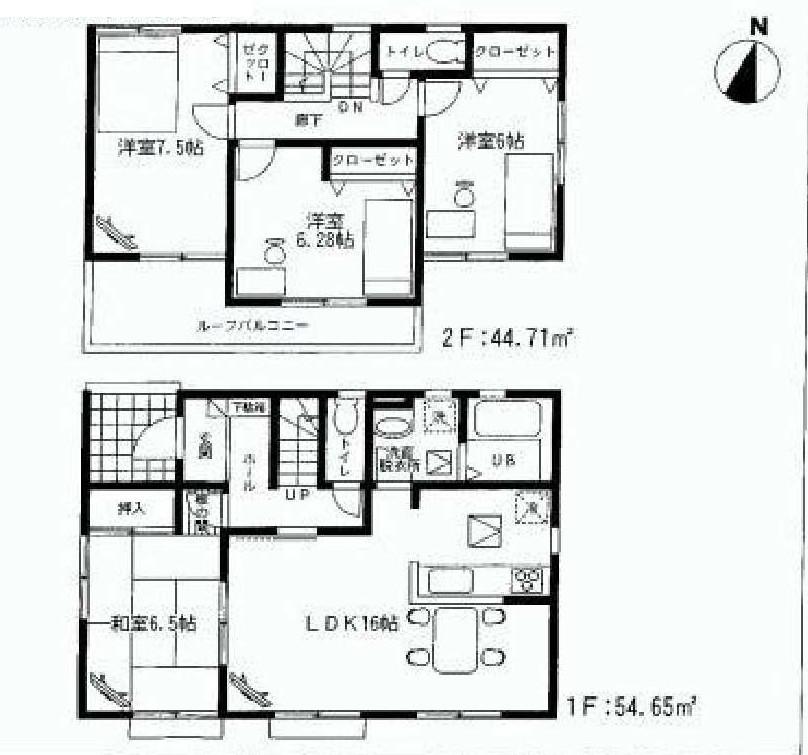 Floor plan. 26,800,000 yen, 4LDK, Land area 158.56 sq m , Building area 99.36 sq m