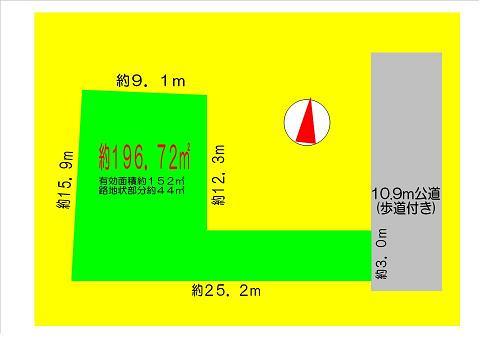 Compartment figure. Land price 29.5 million yen, Land area 196.72 sq m