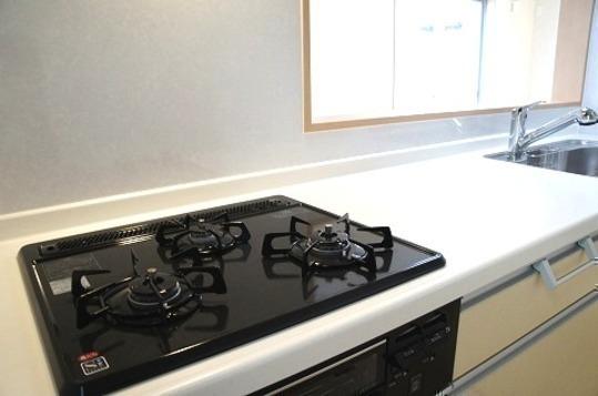 Kitchen. Easy-to-use three-necked stove