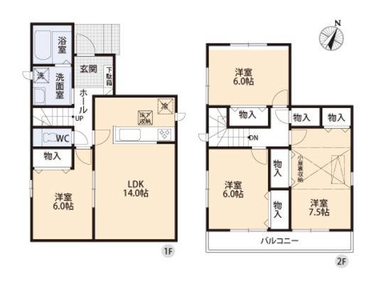 Floor plan. 28,300,000 yen, 4LDK, Land area 115.47 sq m , Building area 94.39 sq m floor plan