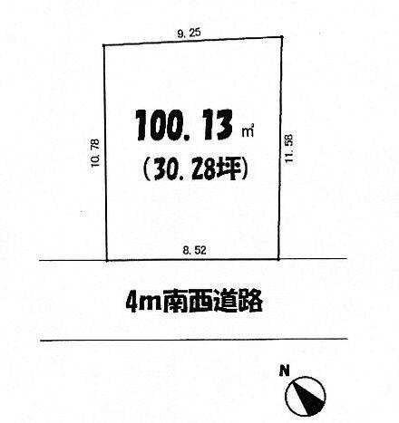 Compartment figure. Land price 14.6 million yen, Land area 100.13 sq m