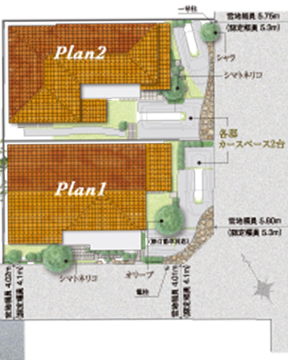 The entire compartment Figure. 40 square meters or more of spacious 2 House is located in a relaxed manner while bathed in the soft sunlight to land