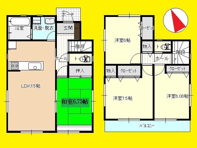 Floor plan. (4 Building), Price 23.8 million yen, 4LDK, Land area 105.12 sq m , Building area 96.88 sq m