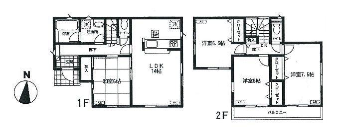 Floor plan. 28.8 million yen, 4LDK, Land area 139.09 sq m , Building area 94.77 sq m