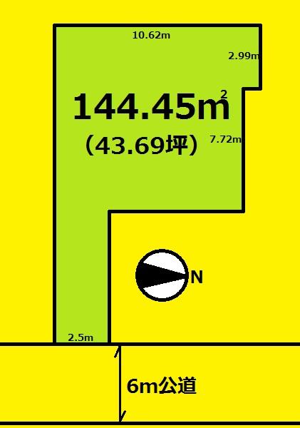 Compartment figure. Land price 15.8 million yen, Land area 144.45 sq m