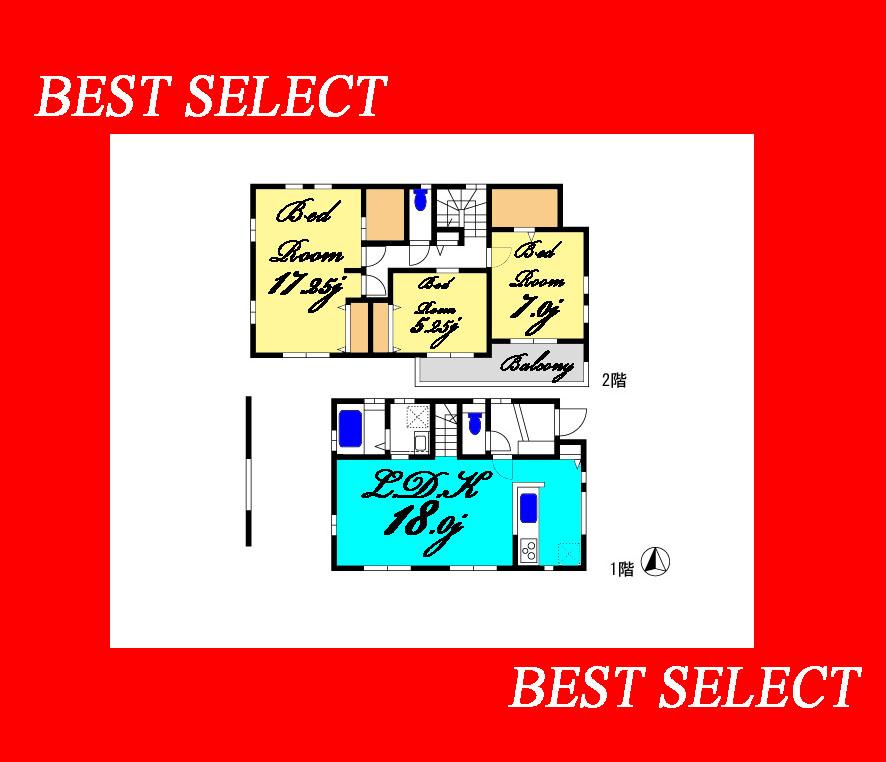 Floor plan. (8 Building), Price 33,300,000 yen, 3LDK, Land area 100.07 sq m , Building area 112.82 sq m