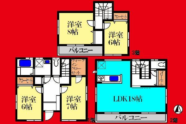 Floor plan. 25,800,000 yen, 4LDK, Land area 91.8 sq m , Building area 115.08 sq m   ◆ Zenshitsuminami direction in a two-sided lighting ◆ 