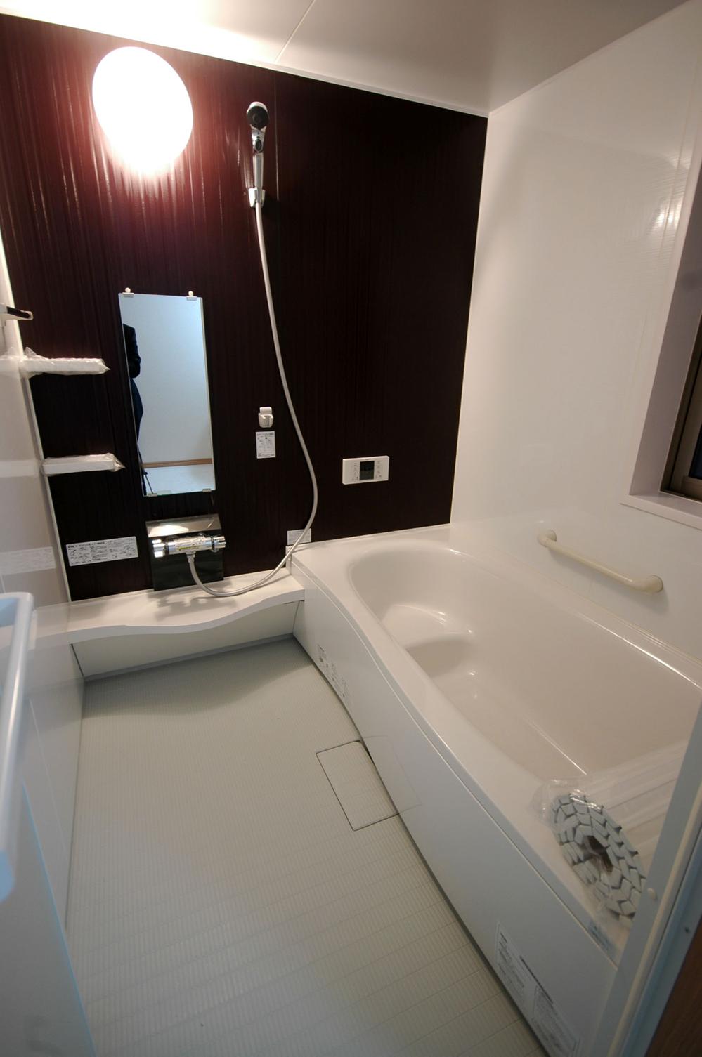 Bathroom. Stylish Bordeaux of wall