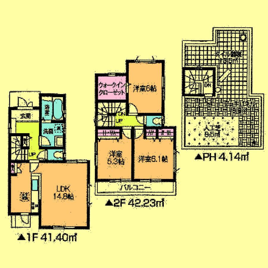 Floor plan. 23.8 million yen, 3LDK, Land area 77.27 sq m , Building area 87.77 sq m located view in addition to this, It will be provided by the hope of design books, such as layout. 