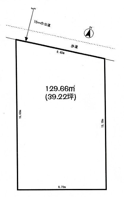 Compartment figure. Land price 13.5 million yen, Land area 129.22 sq m