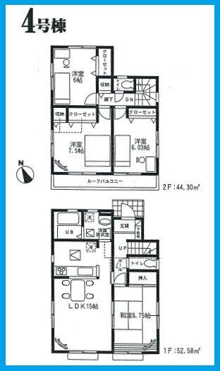 Floor plan. 23.8 million yen, 4LDK, Land area 105.12 sq m , Building area 96.88 sq m