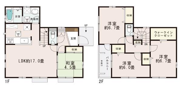 Floor plan. (5 Building), Price 31,900,000 yen, 4LDK, Land area 100.86 sq m , Building area 100.08 sq m