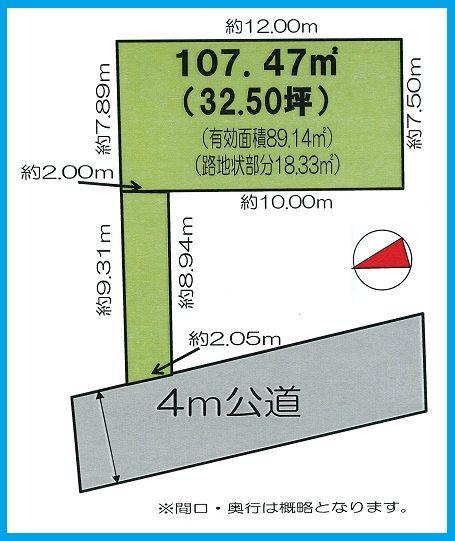 Compartment figure. Land price 8.7 million yen, Land area 107.47 sq m