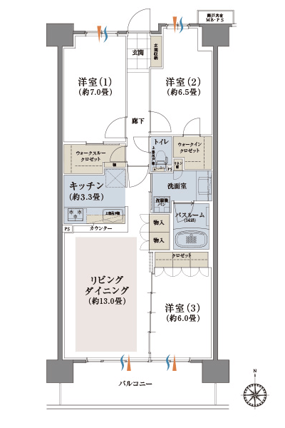 Floor: 3LDK + WTC + WIC, the occupied area: 80.61 sq m, Price: TBD