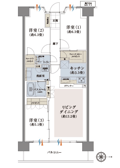 Floor: 3LDK + WTC + WIC, the occupied area: 75.89 sq m, Price: TBD