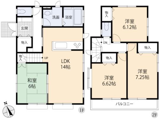 Floor plan. 28.8 million yen, 4LDK, Land area 108.67 sq m , Building area 94.19 sq m floor plan