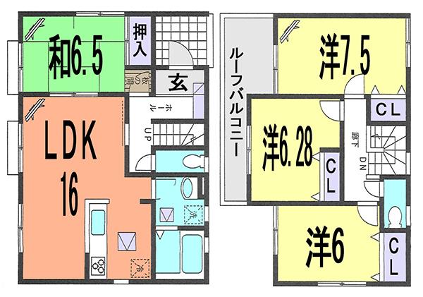 Floor plan. 26,800,000 yen, 4LDK, Land area 158.56 sq m , Building area 99.36 sq m