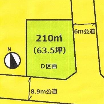 Compartment figure. Land price 12.4 million yen, Land area 210 sq m