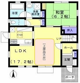 Floor plan. 39,800,000 yen, 4LDK + S (storeroom), Land area 132.24 sq m , Building area 107.22 sq m 1 Building 1F