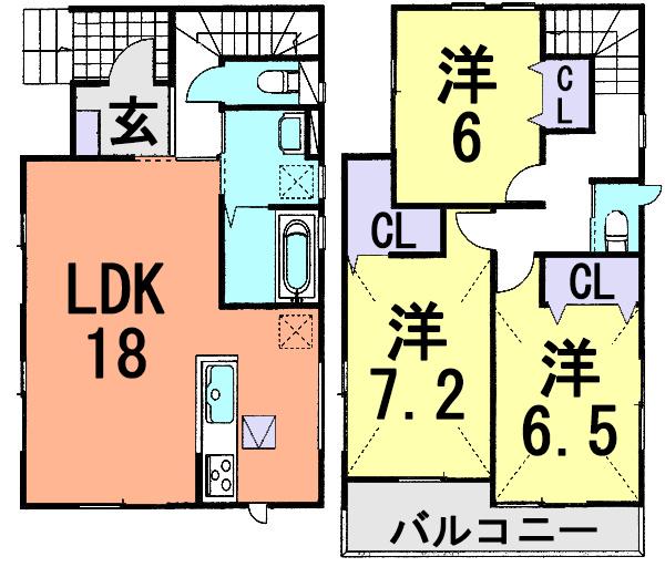 Floor plan. 25,800,000 yen, 3LDK, Land area 88.73 sq m , Building area 90.66 sq m