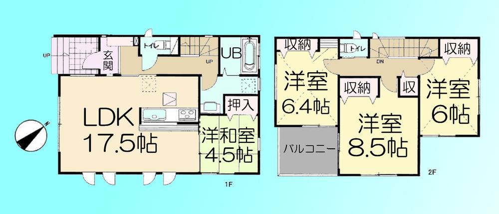 Floor plan. 33,800,000 yen, 4LDK, Land area 101.06 sq m , Building area 102.36 sq m