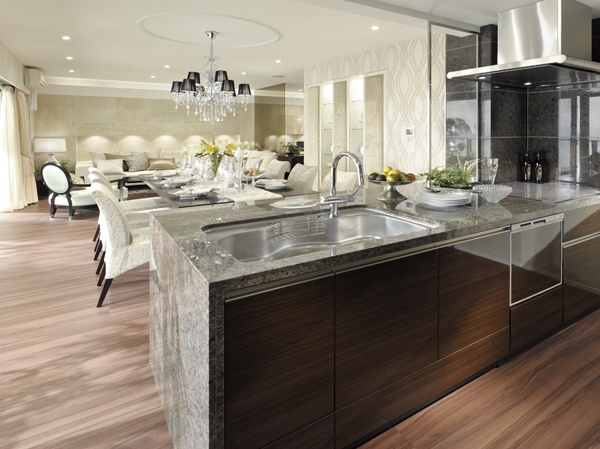 Kitchen.  [kitchen] Face-to-face kitchen. The kitchen is equipped with the IH cooking heater and dishwasher.