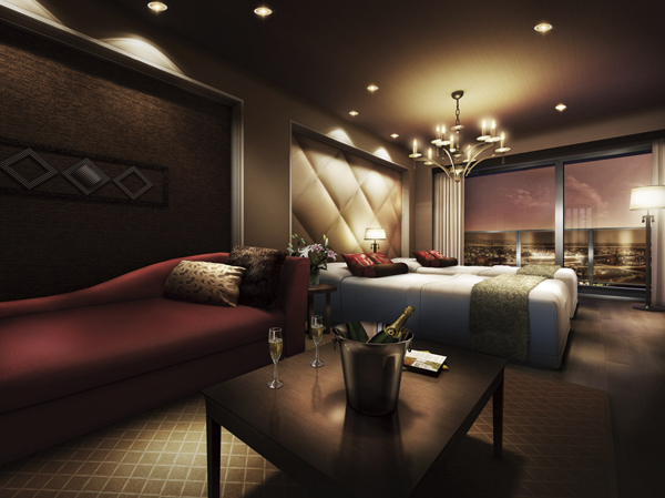 Shared facilities.  [Guest suite] Location of the resort feeling overlooking the Tsukuba is attractive. (Guest suite Rendering)