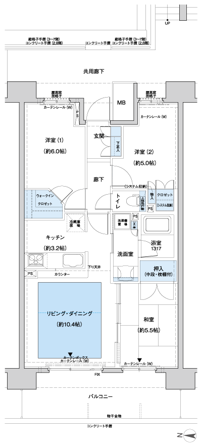 Floor: 3LDK + WIC, the occupied area: 66.95 sq m