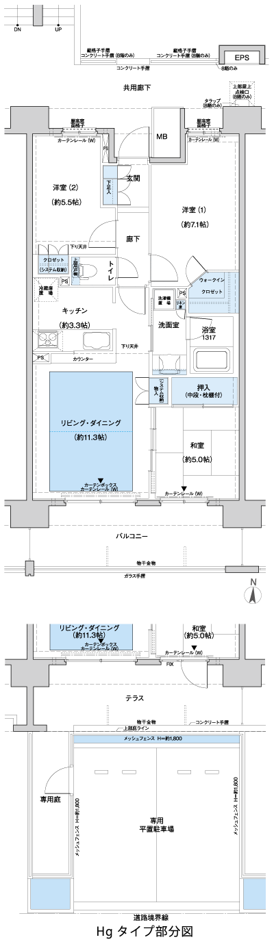 Floor: 3LDK + WIC, the occupied area: 71.22 sq m