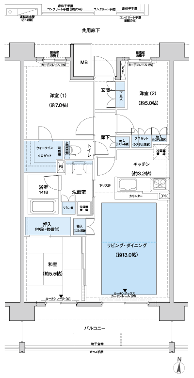 Floor: 3LDK + WIC, the occupied area: 76.26 sq m