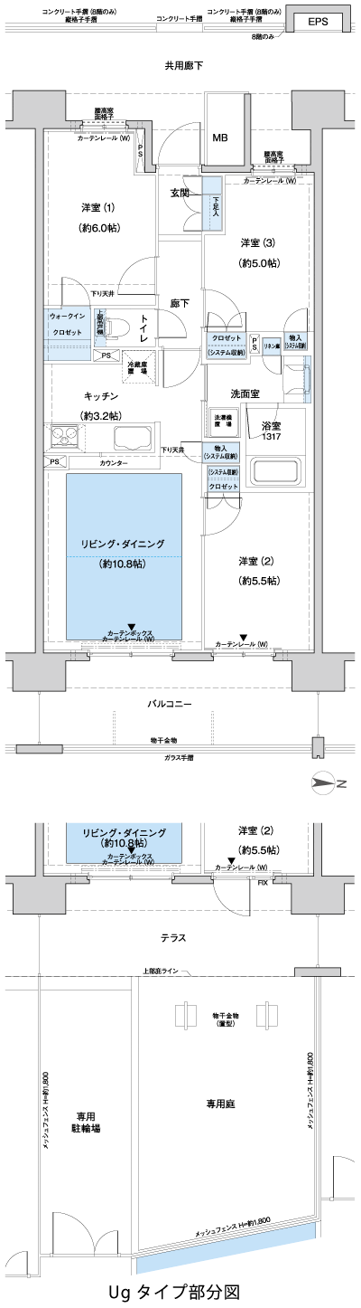 Floor: 3LDK + WIC, the occupied area: 67.57 sq m