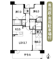 Floor: 3LDK + 2WIC, the area occupied: 81.3 sq m