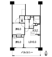 Floor: 2LDK, occupied area: 57.64 sq m