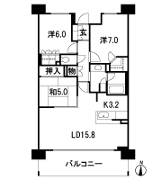 Floor: 3LDK + WIC, the area occupied: 81.3 sq m