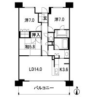 Floor: 3LDK + WIC, the occupied area: 85.78 sq m