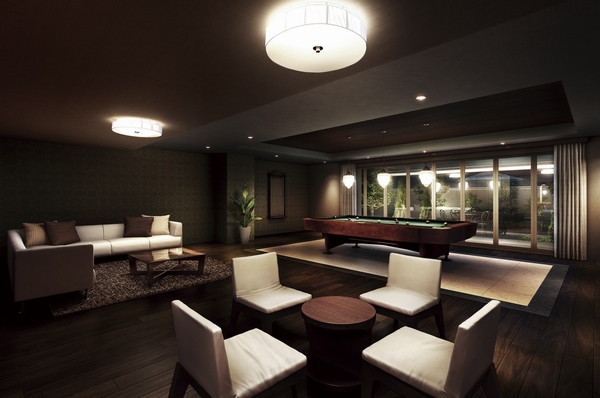 Play lounge with pool table is placed. Likely to become the adult social field this room, Multi-purpose space that can be used in a variety of applications. For Matachibikko us, Kids lounge play with freely even on rainy days are also available