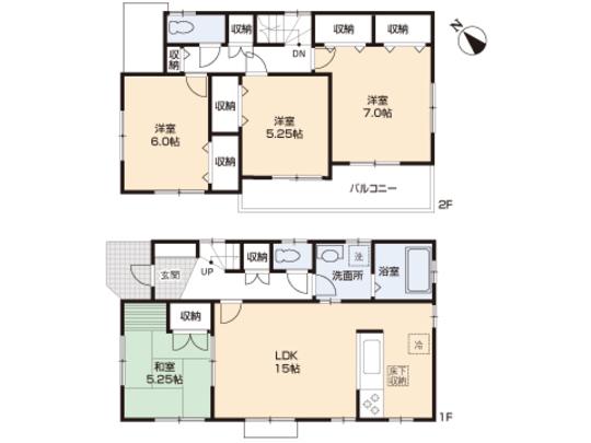 Floor plan. 21,800,000 yen, 4LDK, Land area 116.29 sq m , Building area 96.05 sq m floor plan